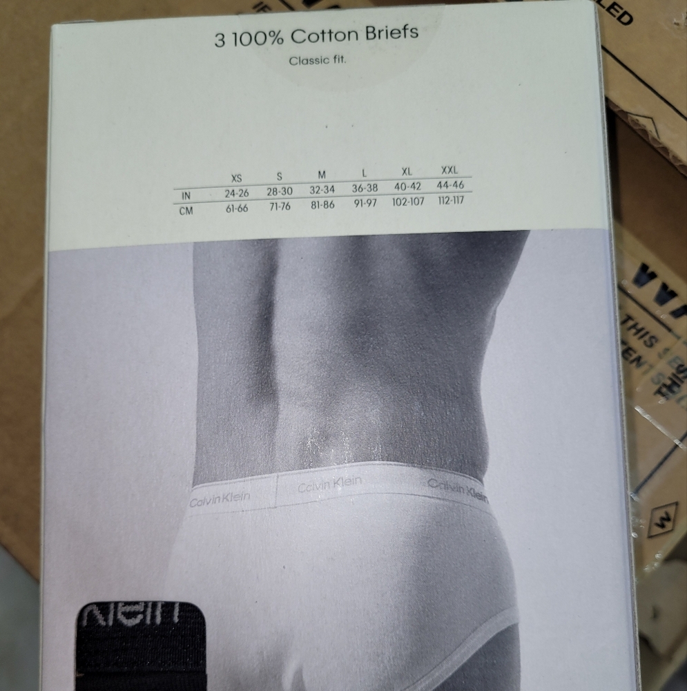Calvin Klein Black 3-pack Cotton Stretch Hip Briefs Underwear Large 36"-38" New - Picture 3 of 3